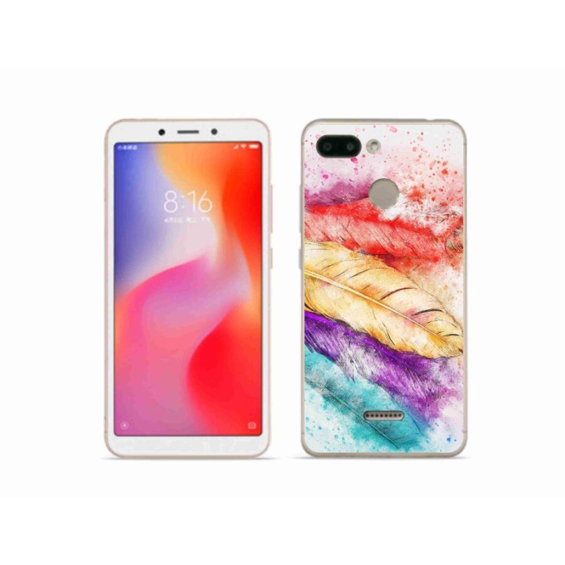 Gelový kryt mmCase na mobil Xiaomi Redmi 6 - barevné peří