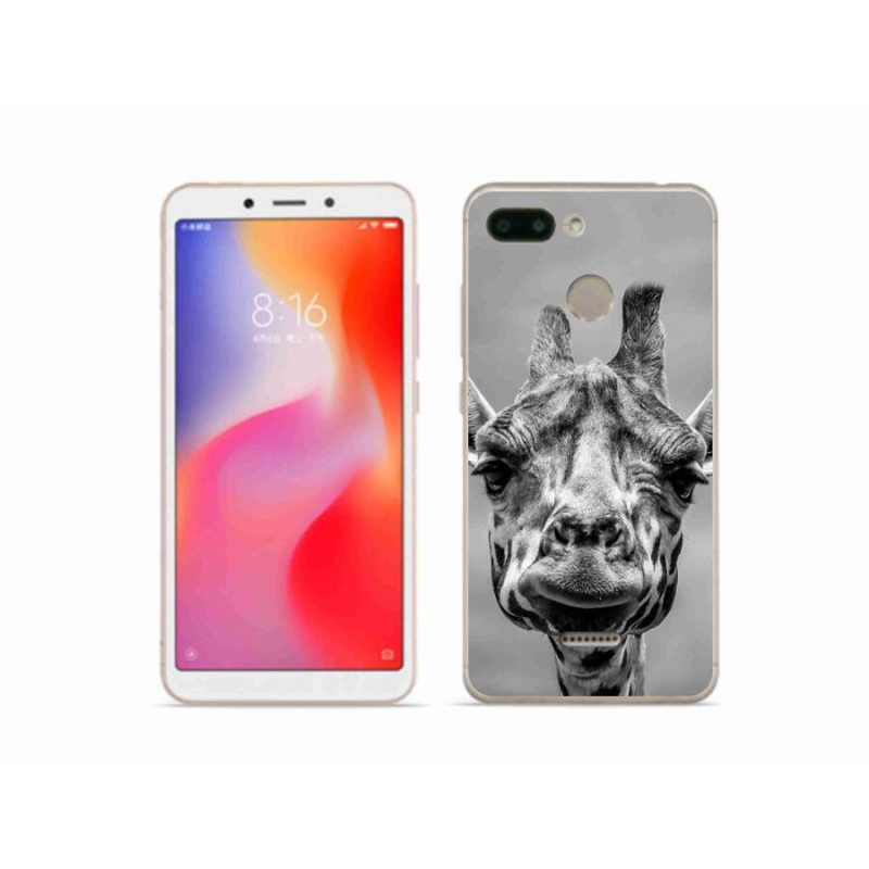 Gelový kryt mmCase na mobil Xiaomi Redmi 6 - černobílá žirafa