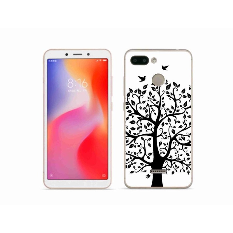 Gelový kryt mmCase na mobil Xiaomi Redmi 6 - černobílý strom