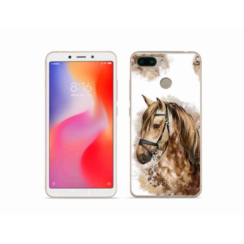 Gelový kryt mmCase na mobil Xiaomi Redmi 6 - hnědý kreslený kůň