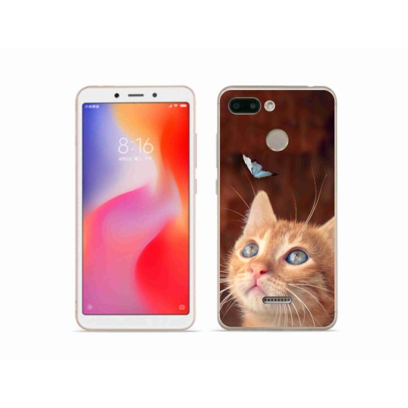 Gelový kryt mmCase na mobil Xiaomi Redmi 6 - motýl a kotě