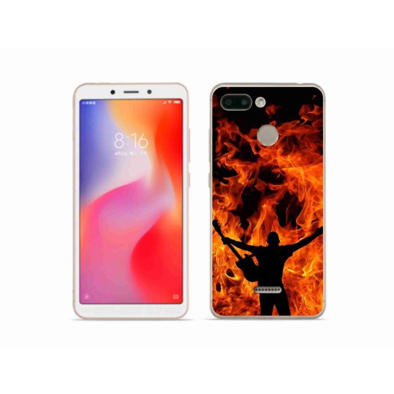 Gelový kryt mmCase na mobil Xiaomi Redmi 6 - muzikant a oheň