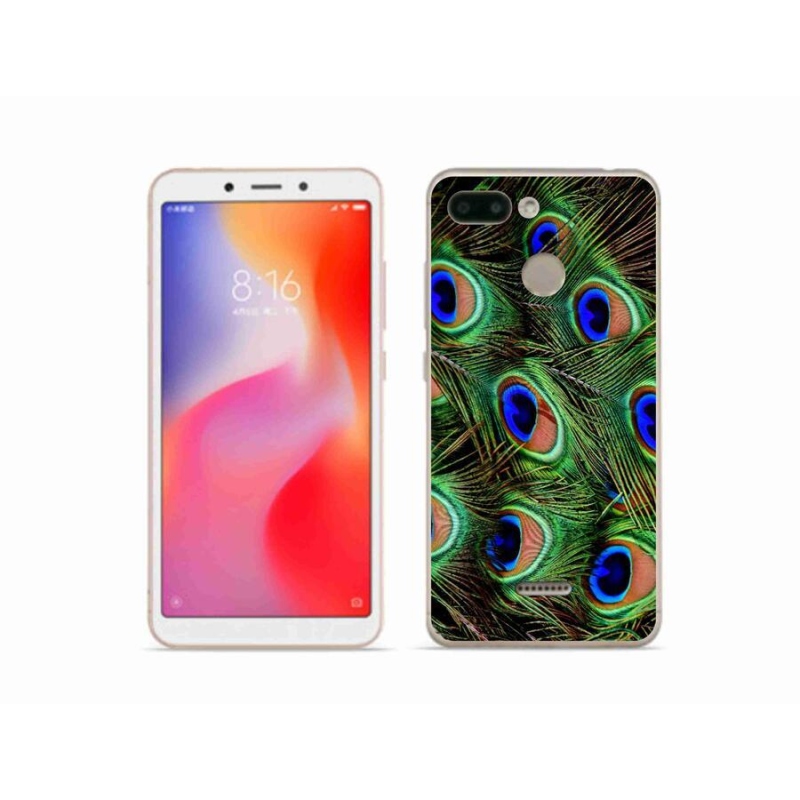 Gelový kryt mmCase na mobil Xiaomi Redmi 6 - paví peří