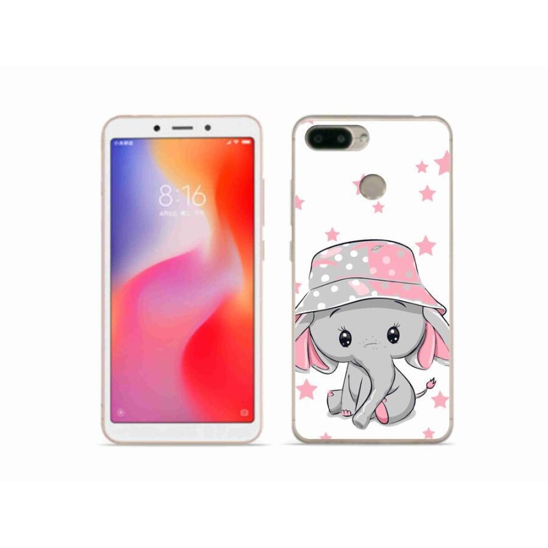 Gelový kryt mmCase na mobil Xiaomi Redmi 6 - růžový slon