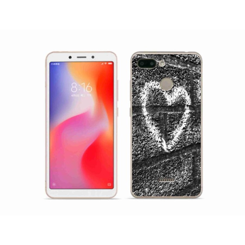 Gelový kryt mmCase na mobil Xiaomi Redmi 6 - srdce na zdi