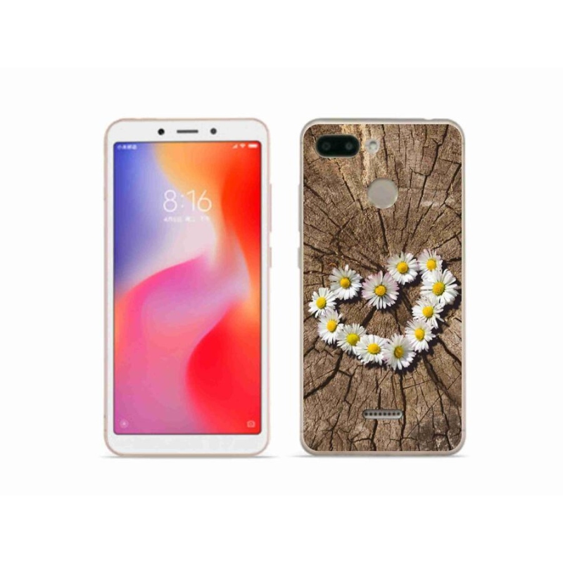 Gelový kryt mmCase na mobil Xiaomi Redmi 6 - srdce z kopretin