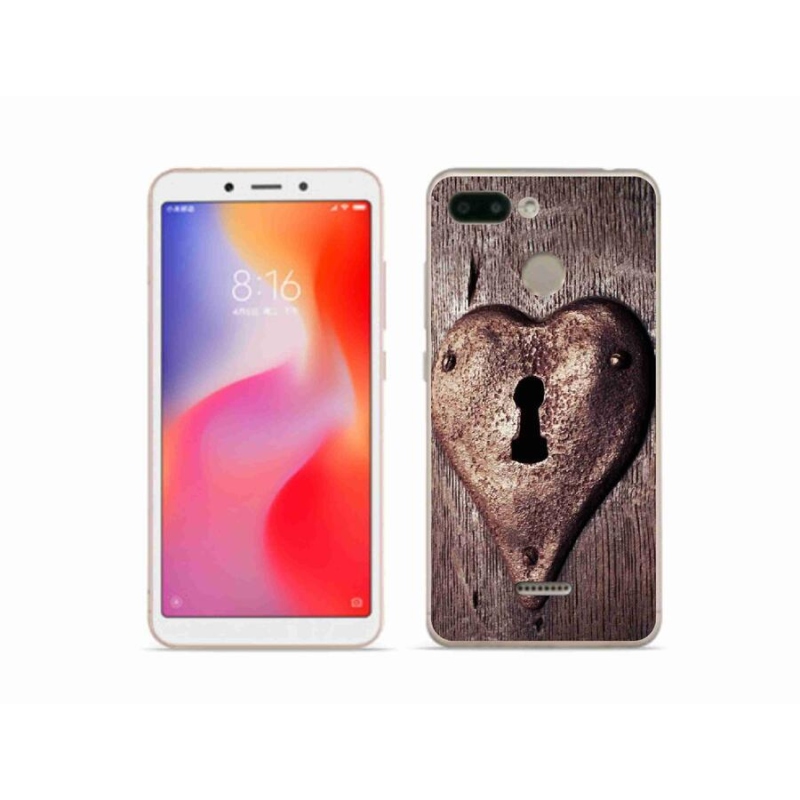 Gelový kryt mmCase na mobil Xiaomi Redmi 6 - zámek ve tvaru srdce