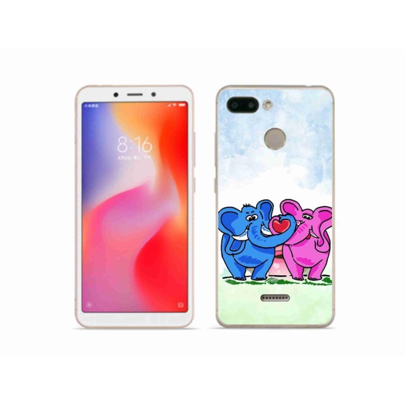 Gelový kryt mmCase na mobil Xiaomi Redmi 6 - zamilovaní sloni