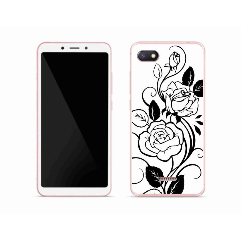 Gelový kryt mmCase na mobil Xiaomi Redmi 6A - černobílá růže