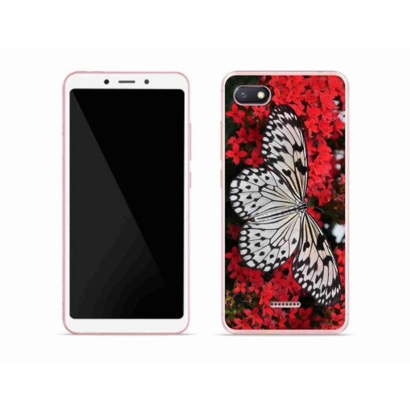 Gelový kryt mmCase na mobil Xiaomi Redmi 6A - černobílý motýl 1