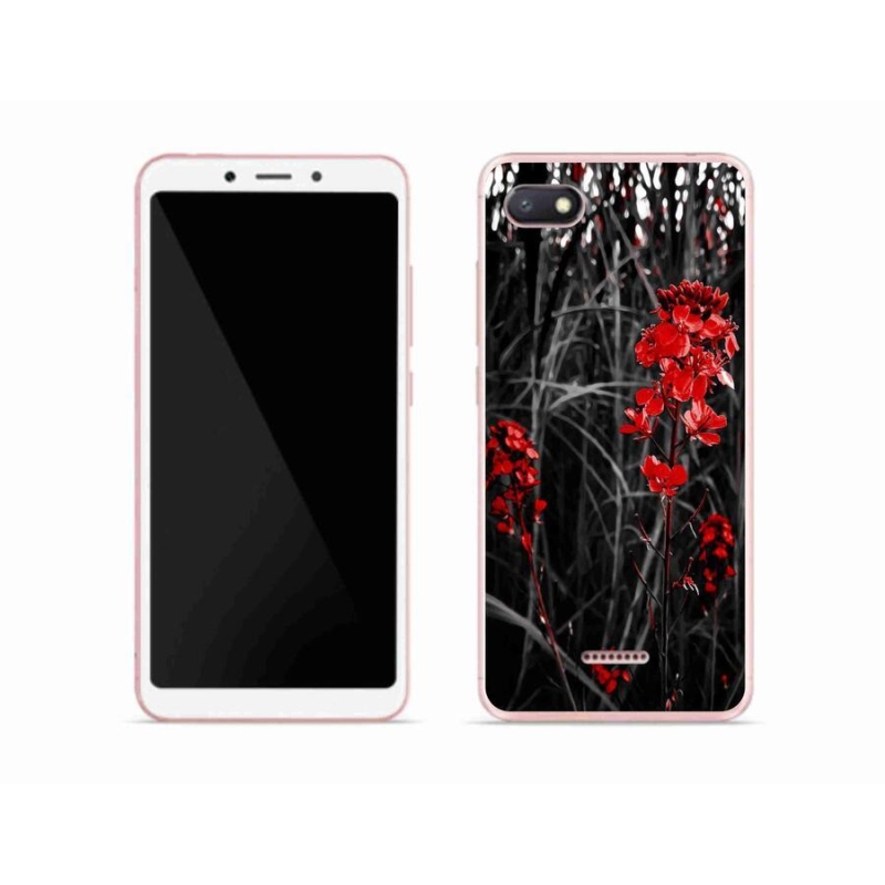 Gelový kryt mmCase na mobil Xiaomi Redmi 6A - červená rostlina