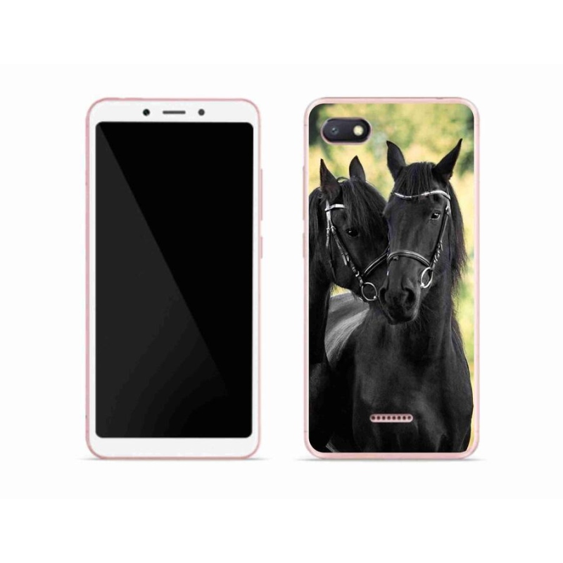 Gelový kryt mmCase na mobil Xiaomi Redmi 6A - dva černí koně