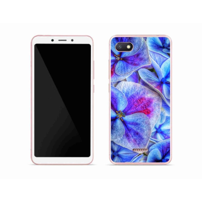 Gelový kryt mmCase na mobil Xiaomi Redmi 6A - modré květy 1