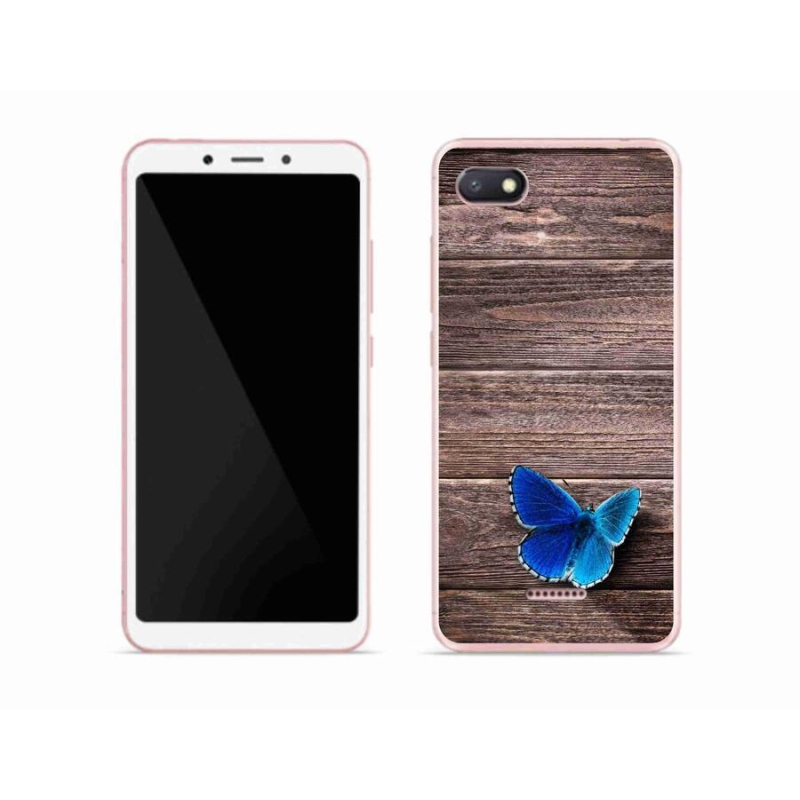 Gelový kryt mmCase na mobil Xiaomi Redmi 6A - modrý motýl 1