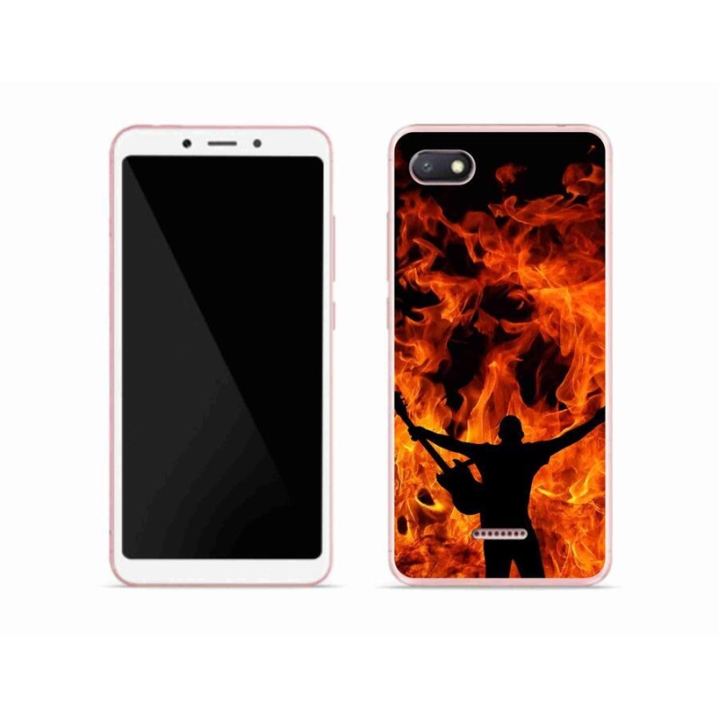 Gelový kryt mmCase na mobil Xiaomi Redmi 6A - muzikant a oheň