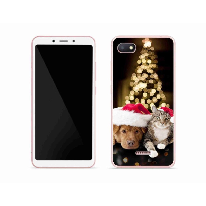 Gelový kryt mmCase na mobil Xiaomi Redmi 6A - vánoční pes a kočka