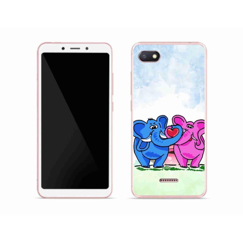Gelový kryt mmCase na mobil Xiaomi Redmi 6A - zamilovaní sloni