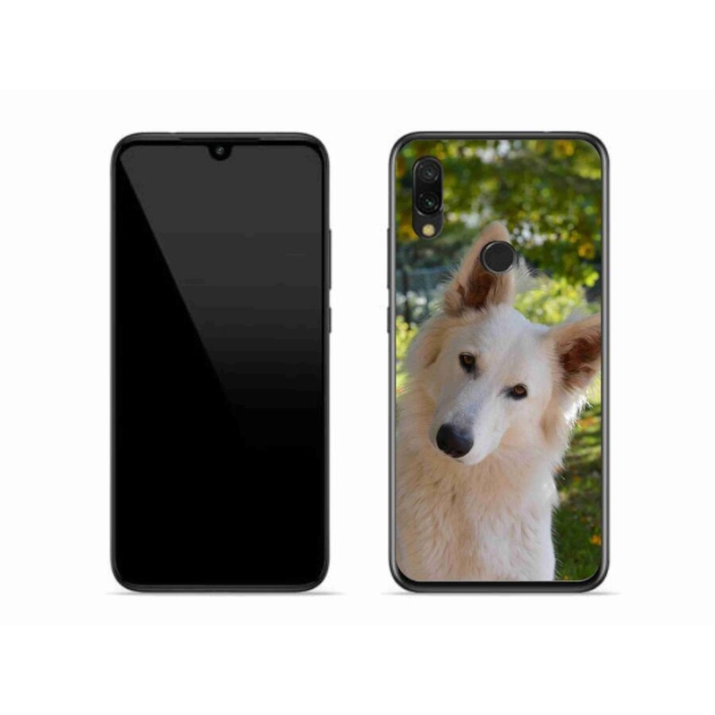 Gelový kryt mmCase na mobil Xiaomi Redmi 7 - bílý švýcarský ovčák 1