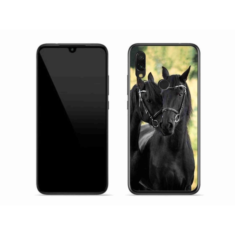 Gelový kryt mmCase na mobil Xiaomi Redmi 7 - dva černí koně