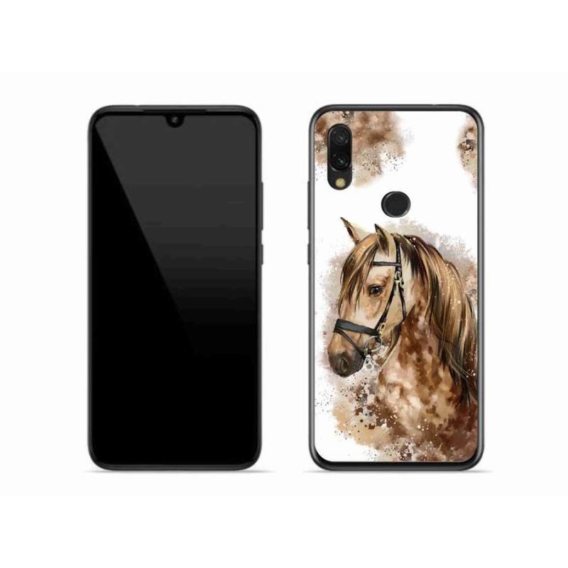 Gelový kryt mmCase na mobil Xiaomi Redmi 7 - hnědý kreslený kůň