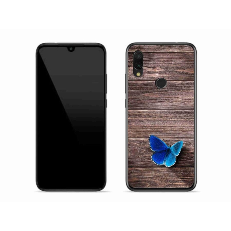 Gelový kryt mmCase na mobil Xiaomi Redmi 7 - modrý motýl 1
