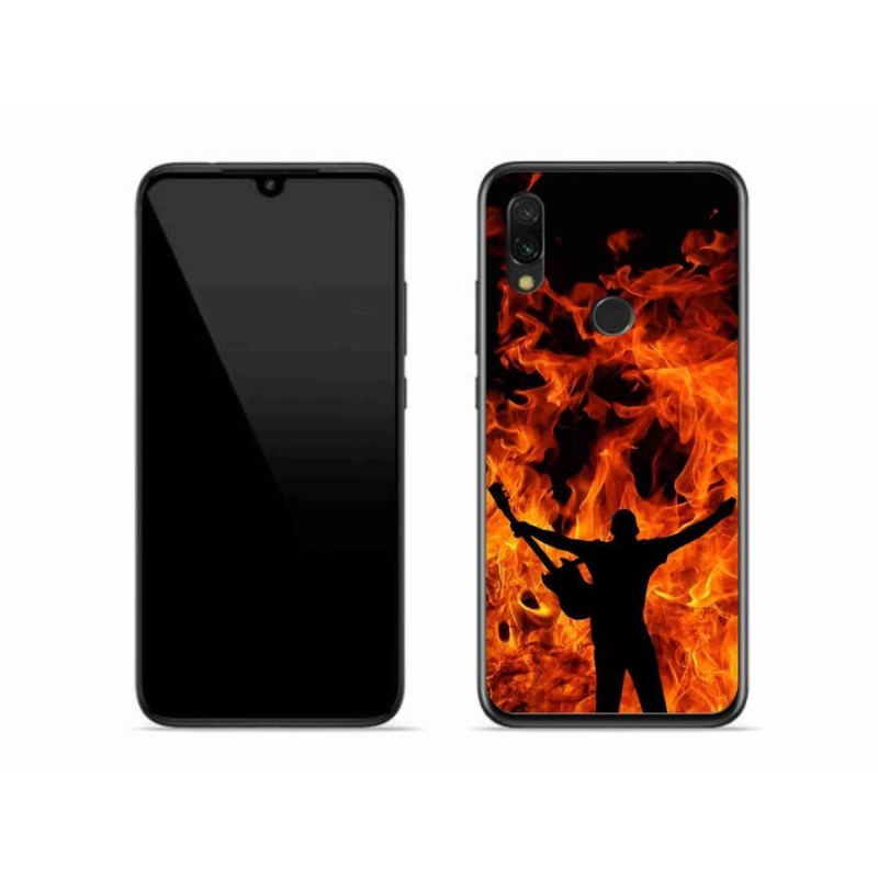 Gelový kryt mmCase na mobil Xiaomi Redmi 7 - muzikant a oheň