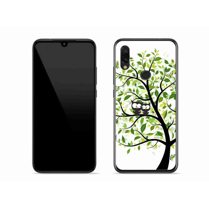 Gelový kryt mmCase na mobil Xiaomi Redmi 7 - sovičky na stromě