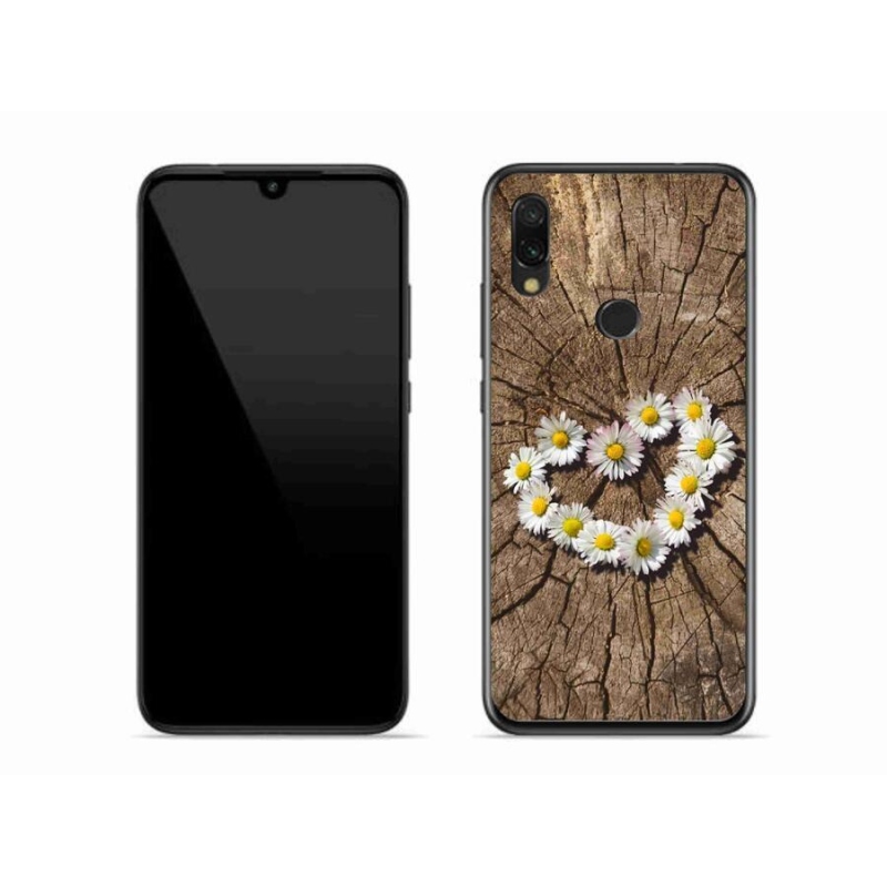 Gelový kryt mmCase na mobil Xiaomi Redmi 7 - srdce z kopretin
