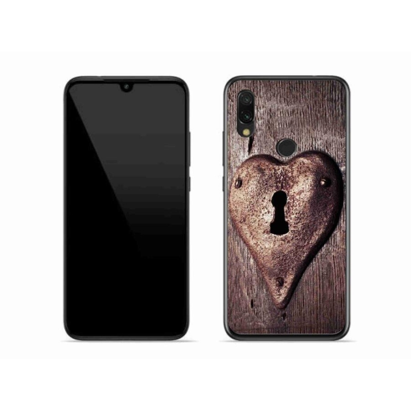 Gelový kryt mmCase na mobil Xiaomi Redmi 7 - zámek ve tvaru srdce