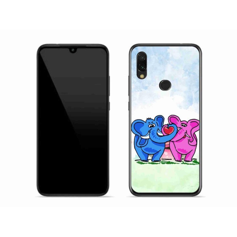 Gelový kryt mmCase na mobil Xiaomi Redmi 7 - zamilovaní sloni