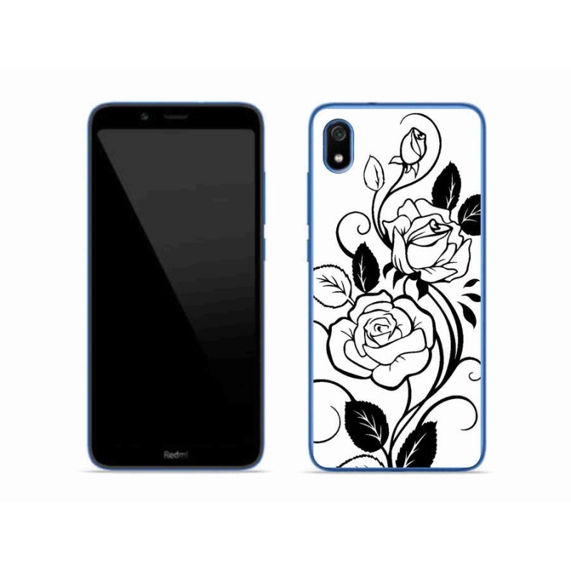 Gelový kryt mmCase na mobil Xiaomi Redmi 7A - černobílá růže