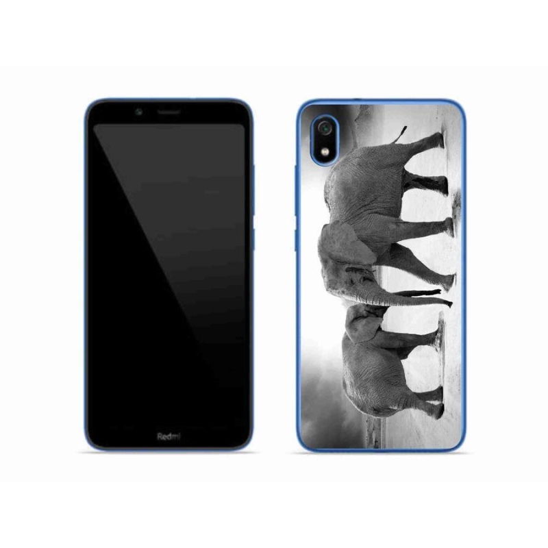 Gelový kryt mmCase na mobil Xiaomi Redmi 7A - černobílí sloni