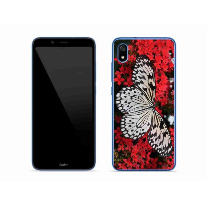 Gelový kryt mmCase na mobil Xiaomi Redmi 7A - černobílý motýl 1