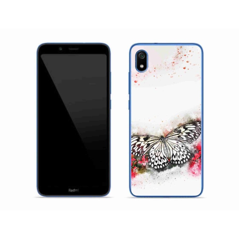 Gelový kryt mmCase na mobil Xiaomi Redmi 7A - černobílý motýl