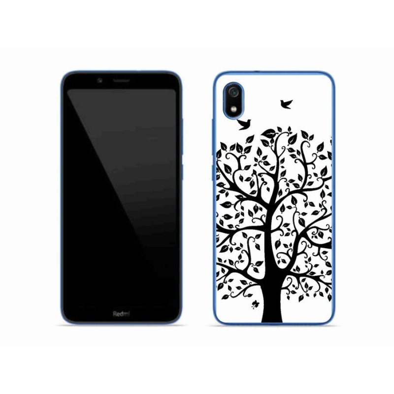 Gelový kryt mmCase na mobil Xiaomi Redmi 7A - černobílý strom