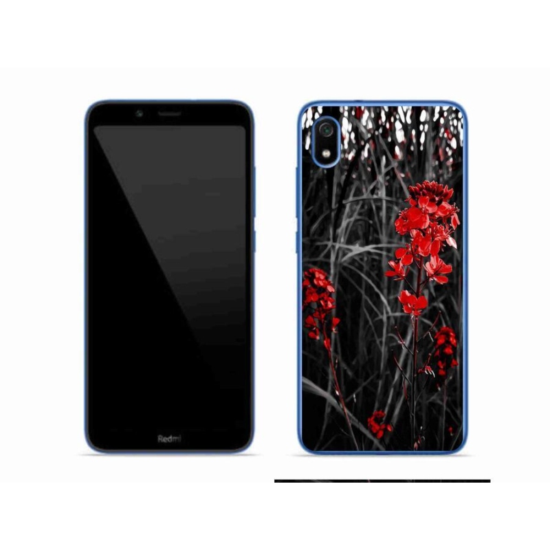 Gelový kryt mmCase na mobil Xiaomi Redmi 7A - červená rostlina