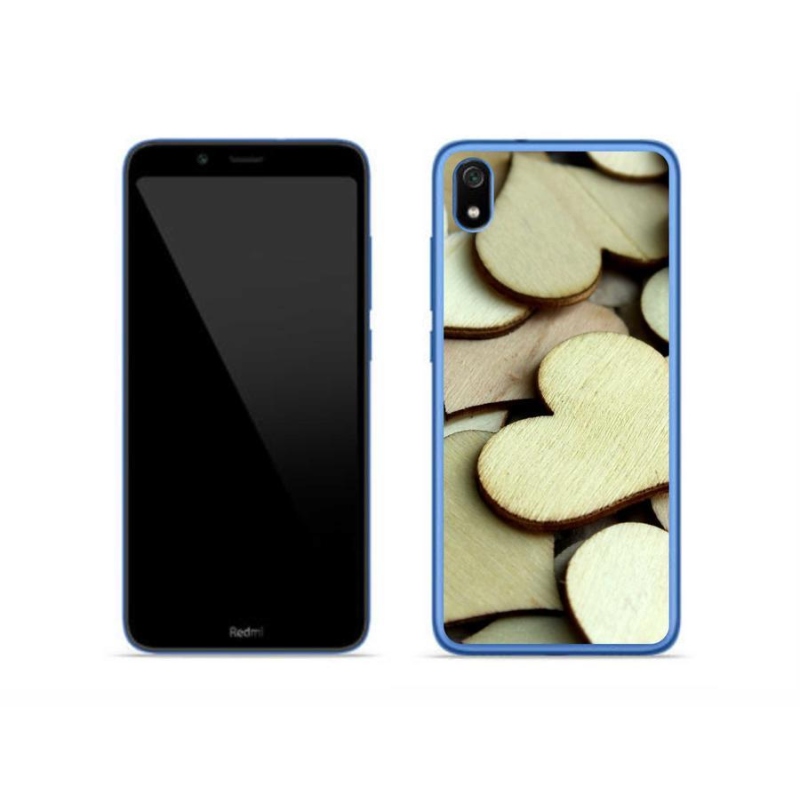 Gelový kryt mmCase na mobil Xiaomi Redmi 7A - dřevěná srdíčka