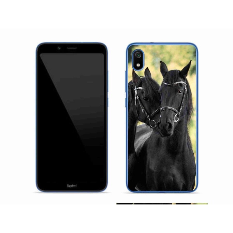 Gelový kryt mmCase na mobil Xiaomi Redmi 7A - dva černí koně