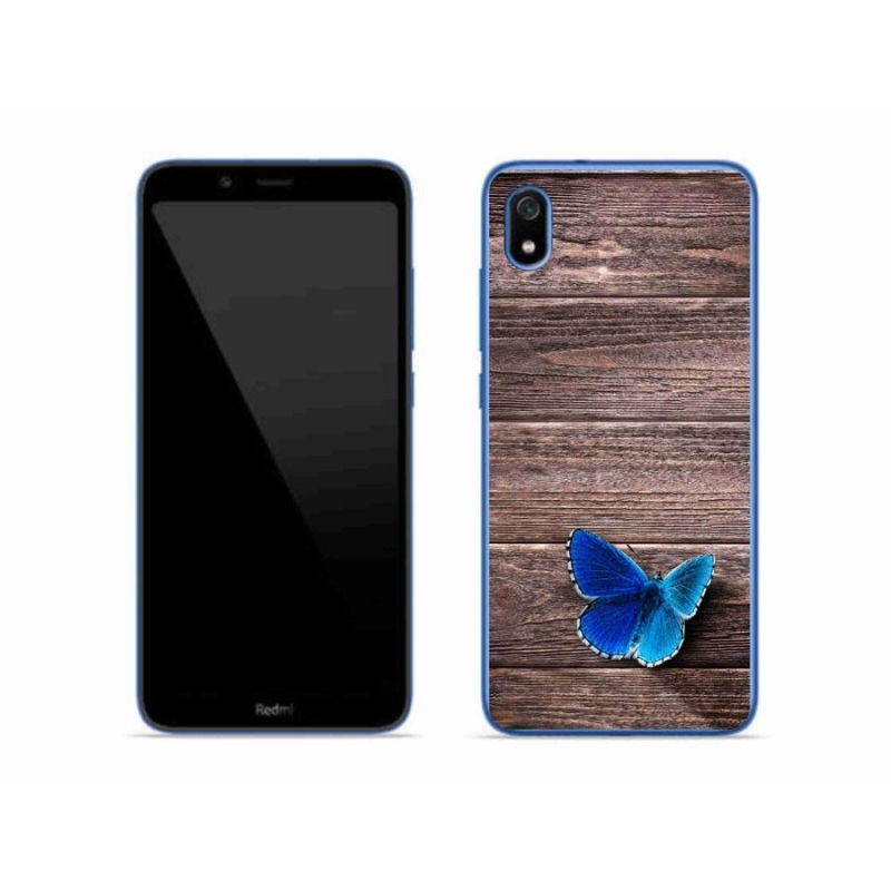 Gelový kryt mmCase na mobil Xiaomi Redmi 7A - modrý motýl 1