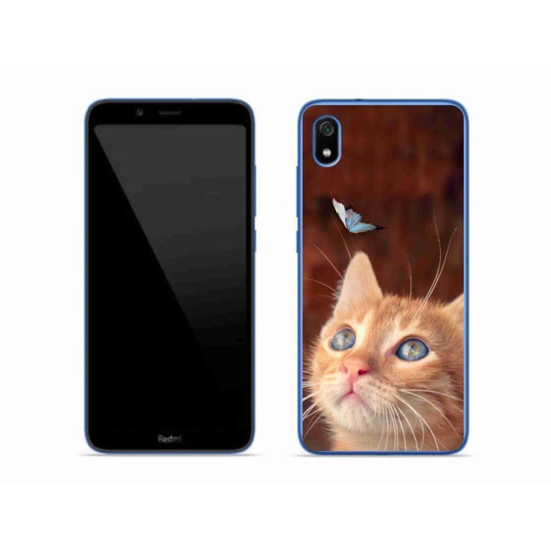Gelový kryt mmCase na mobil Xiaomi Redmi 7A - motýl a kotě