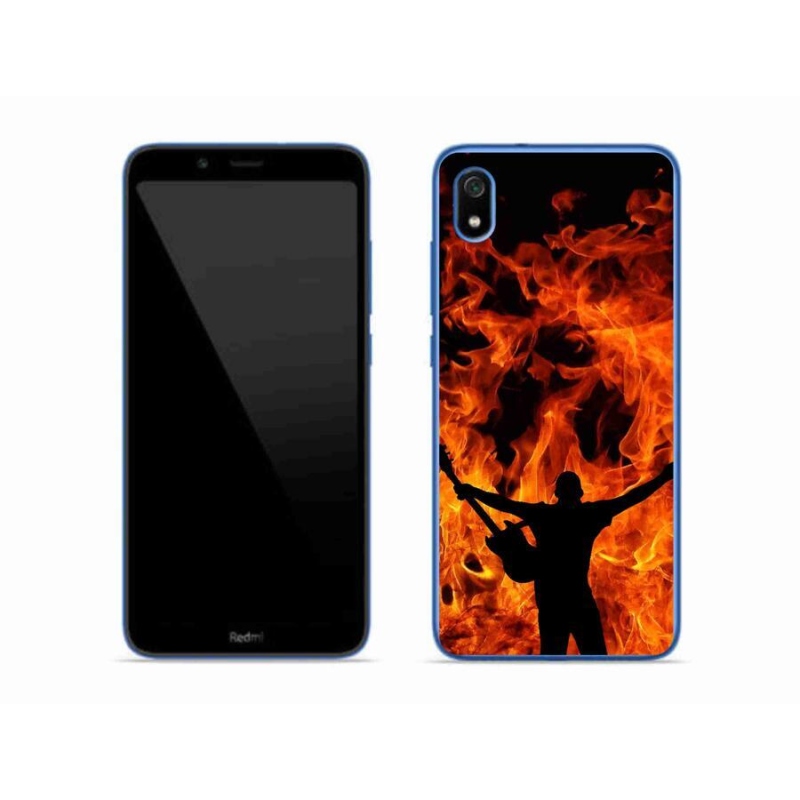 Gelový kryt mmCase na mobil Xiaomi Redmi 7A - muzikant a oheň