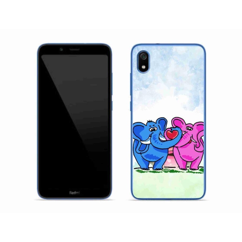 Gelový kryt mmCase na mobil Xiaomi Redmi 7A - zamilovaní sloni