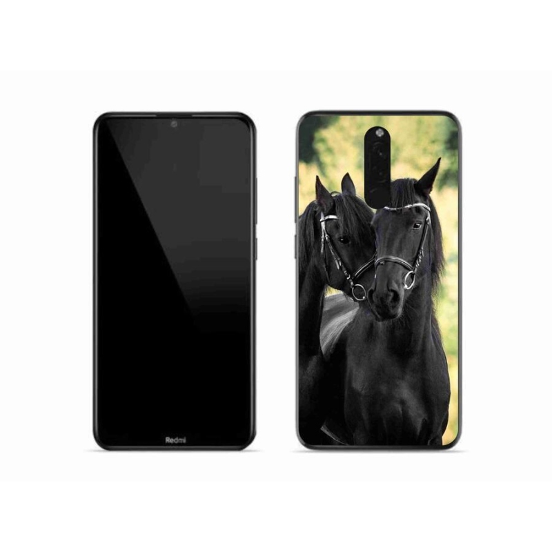 Gelový kryt mmCase na mobil Xiaomi Redmi 8 - dva černí koně