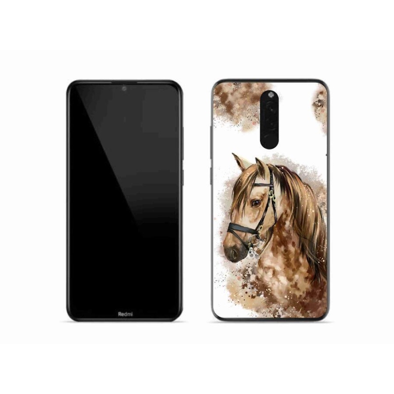 Gelový kryt mmCase na mobil Xiaomi Redmi 8 - hnědý kreslený kůň