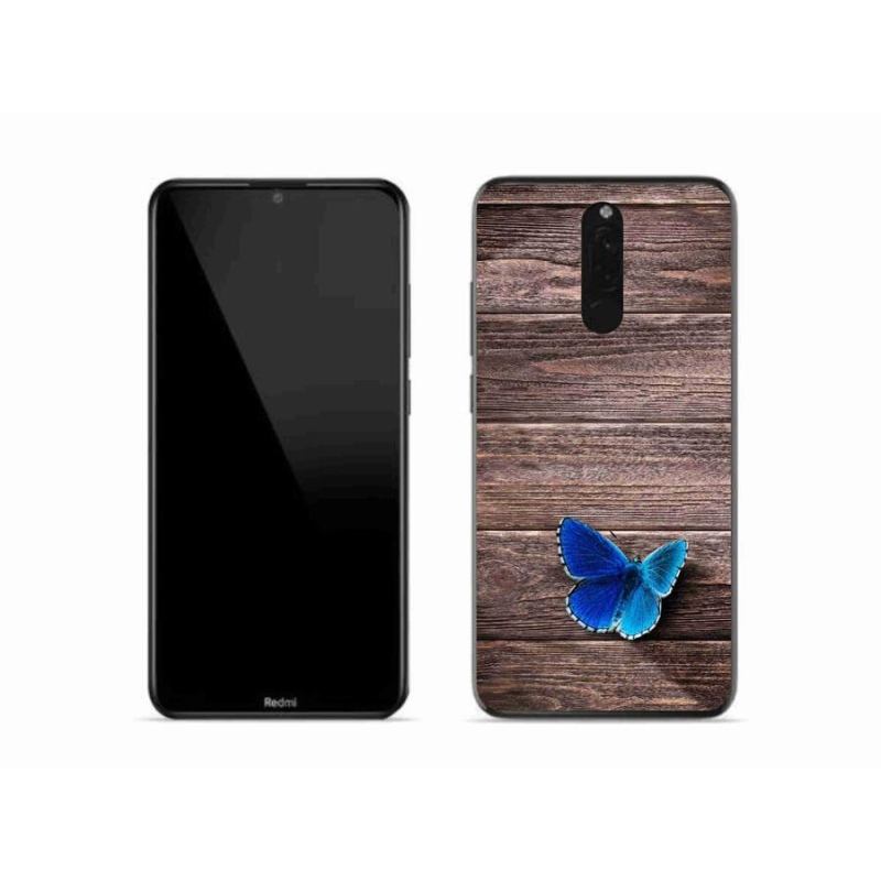 Gelový kryt mmCase na mobil Xiaomi Redmi 8 - modrý motýl 1