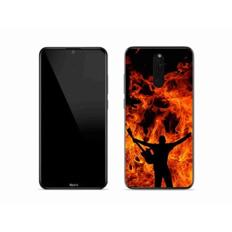 Gelový kryt mmCase na mobil Xiaomi Redmi 8 - muzikant a oheň