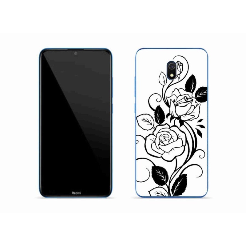 Gelový kryt mmCase na mobil Xiaomi Redmi 8A - černobílá růže