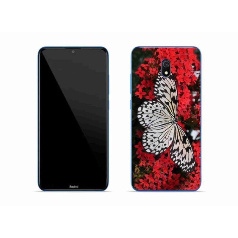 Gelový kryt mmCase na mobil Xiaomi Redmi 8A - černobílý motýl 1