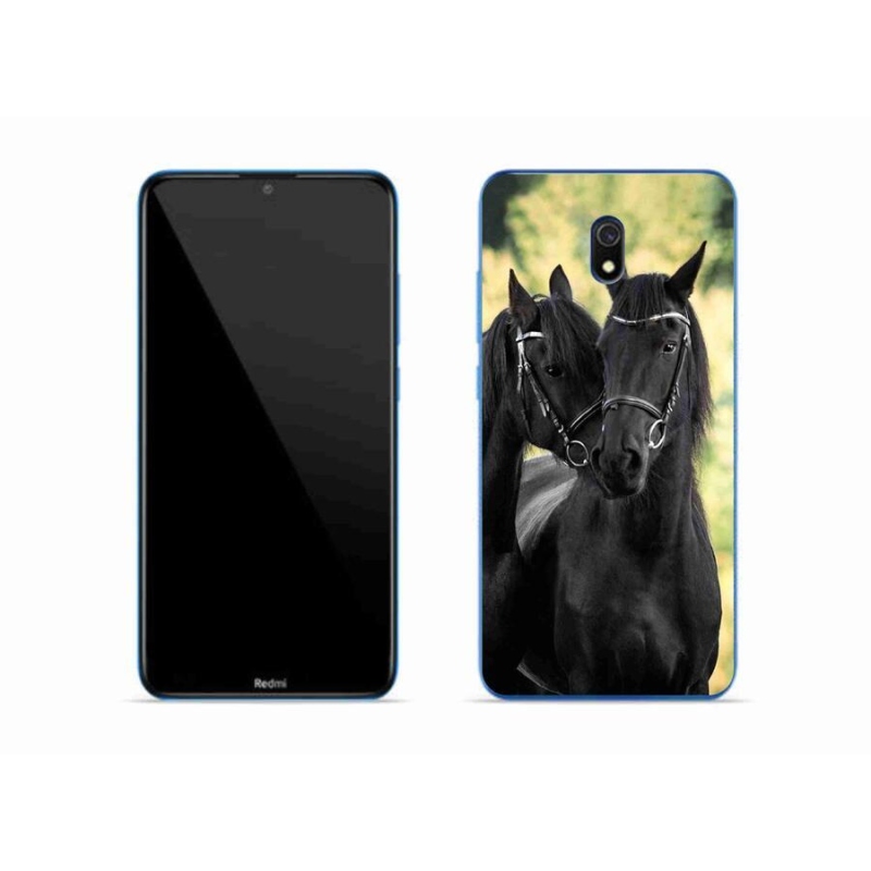 Gelový kryt mmCase na mobil Xiaomi Redmi 8A - dva černí koně