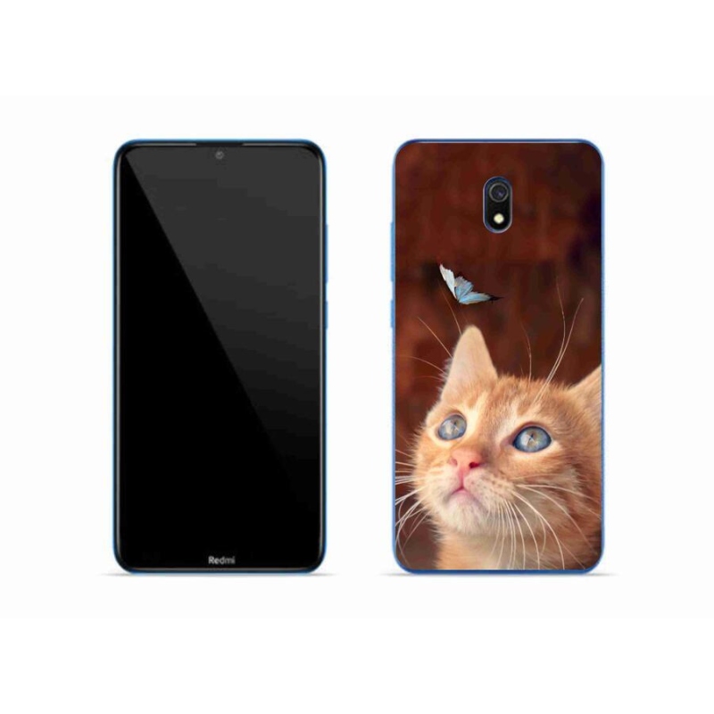 Gelový kryt mmCase na mobil Xiaomi Redmi 8A - motýl a kotě